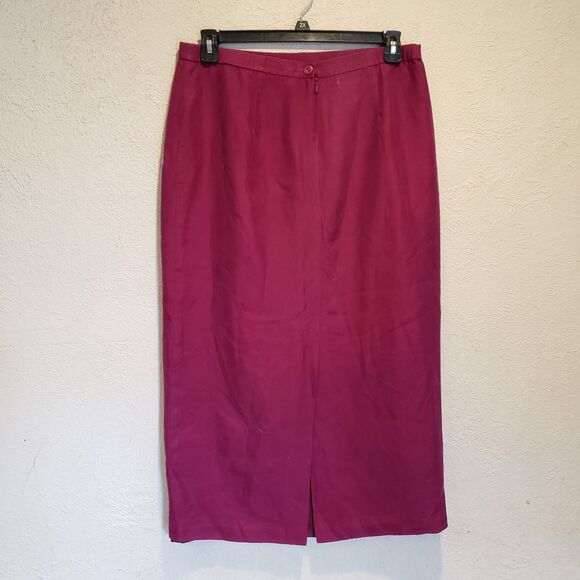 Vintage Talbots red pure silk Dress Suit Jacket Set Size 14 Career Business - Picture 10 of 13